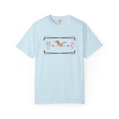 Comfort Colors T-Shirt — Cute Horse + Girl Equation Graphic Tee (Love Hearts)