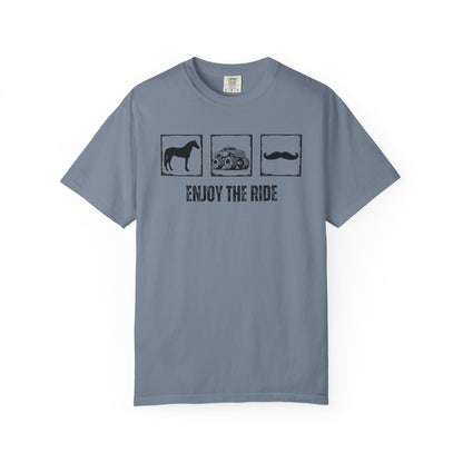 "Enjoy the Ride" — Horse, Monster Truck & Mustache Comfort Colors T-shirt
