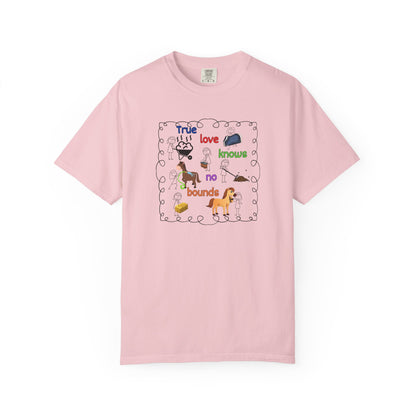 Comfort Colors "True Love Knows No Bounds" T-Shirt — Cute Horse Rescue Pet Tee