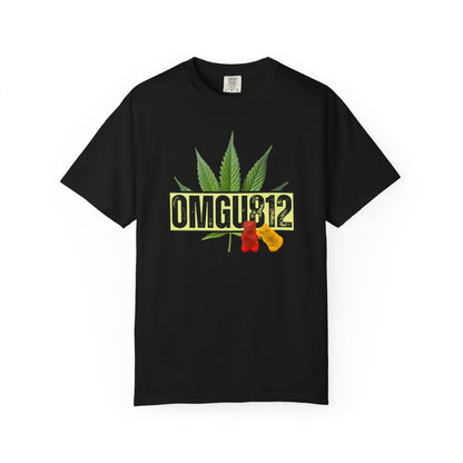 Comfort Colors "OMGU812" Graphic T-Shirt — Cannabis Leaf & Gummy Bears Design