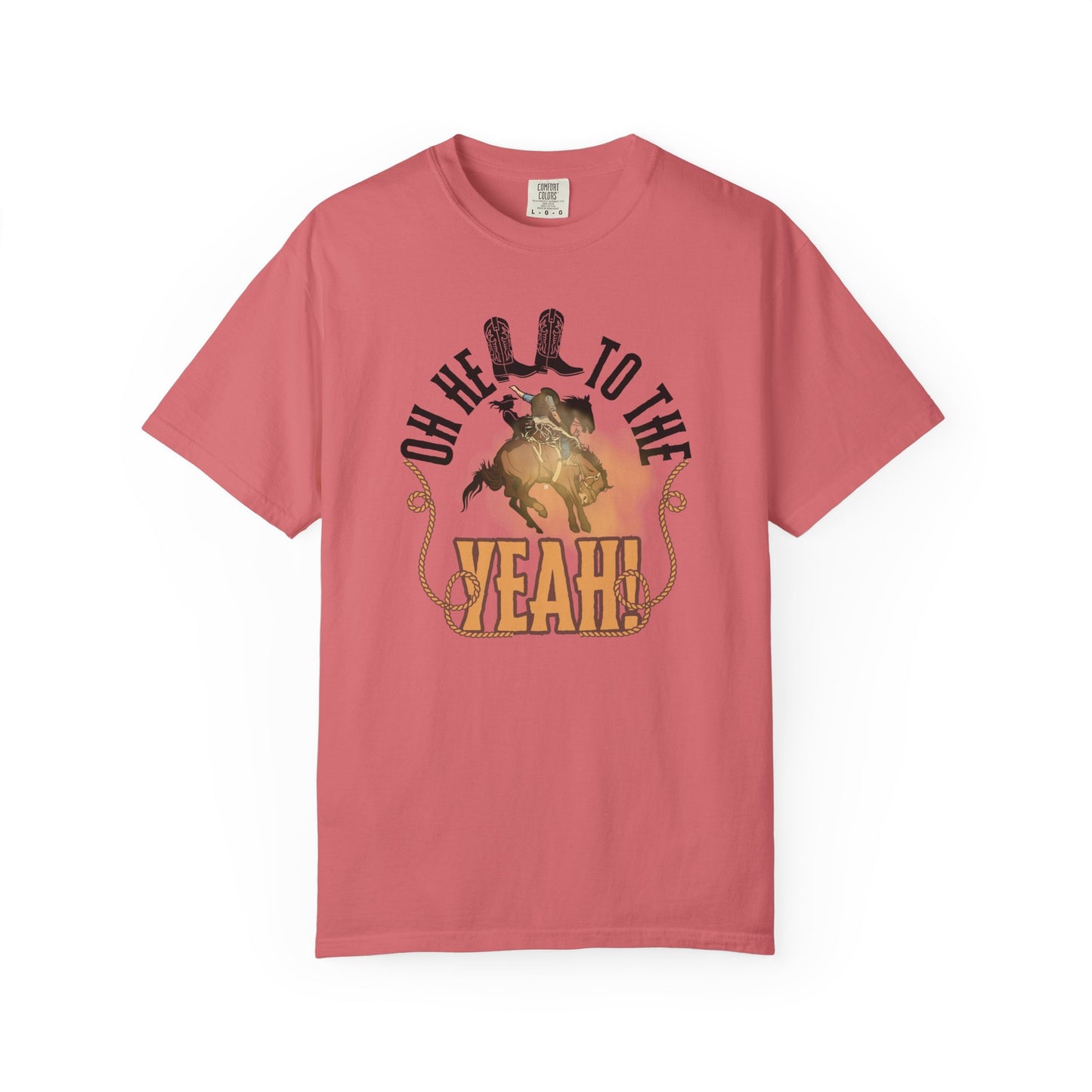 Comfort Colors 'Oh Hell To The Yeah!' Rodeo Bronco Rider Graphic T-Shirt