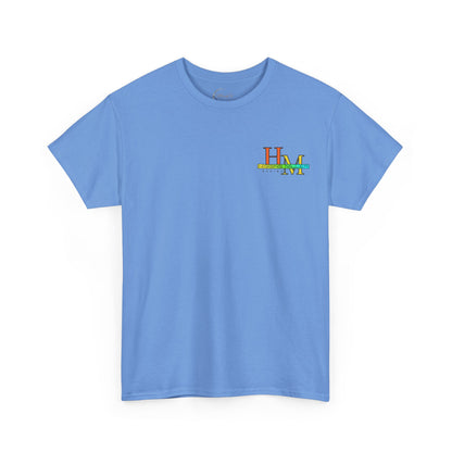 High Res Higgins Miller T with Crossed Flags, Racing-Themed Unisex Heavy Cotton Tee, Motorsports Shirt, Gift for Race Fans, Casual Wear, Unique Racing Apparel