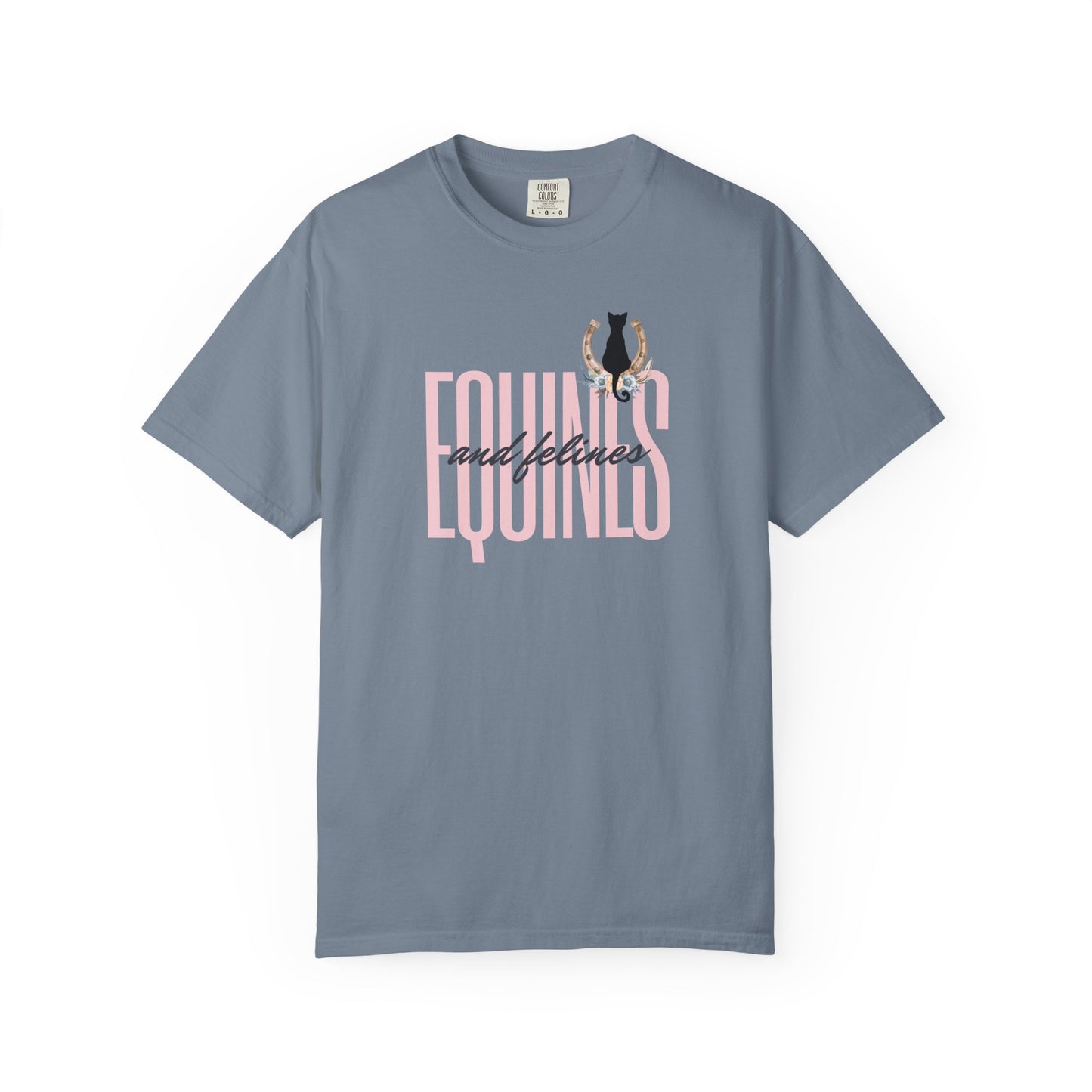 Comfort Colors Horse and Cat Lovers T-Shirt — “Equines and Felines” Cute Graphic Tee