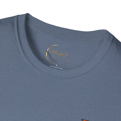 High Res Higgins Miller Soft Style T with flag, Race Day Unisex T-Shirt, Car Racing Shirt, Motorsports Apparel, Gift for Racing Fans, Casual Streetwear.