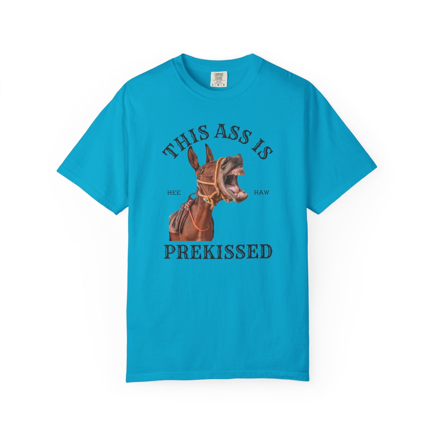 Comfort Colors Funny "This Ass Is Prekissed" Donkey T-Shirt — Humorous Animal Graphic Tee