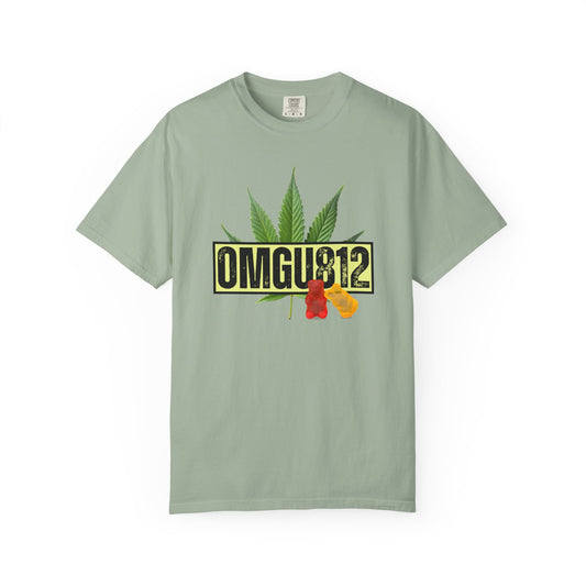 Comfort Colors "OMGU812" Graphic T-Shirt — Cannabis Leaf & Gummy Bears Design