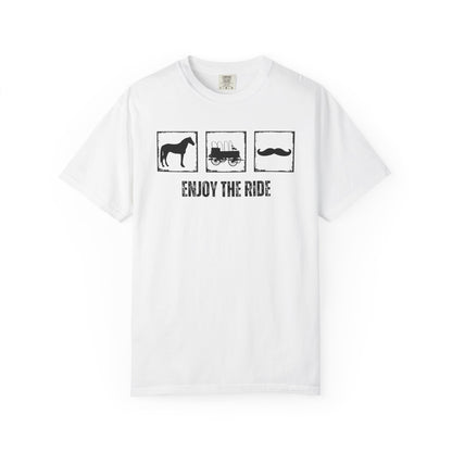 "Enjoy the Ride" — Horse, Hay Ride & Mustache Comfort Colors T-shirt