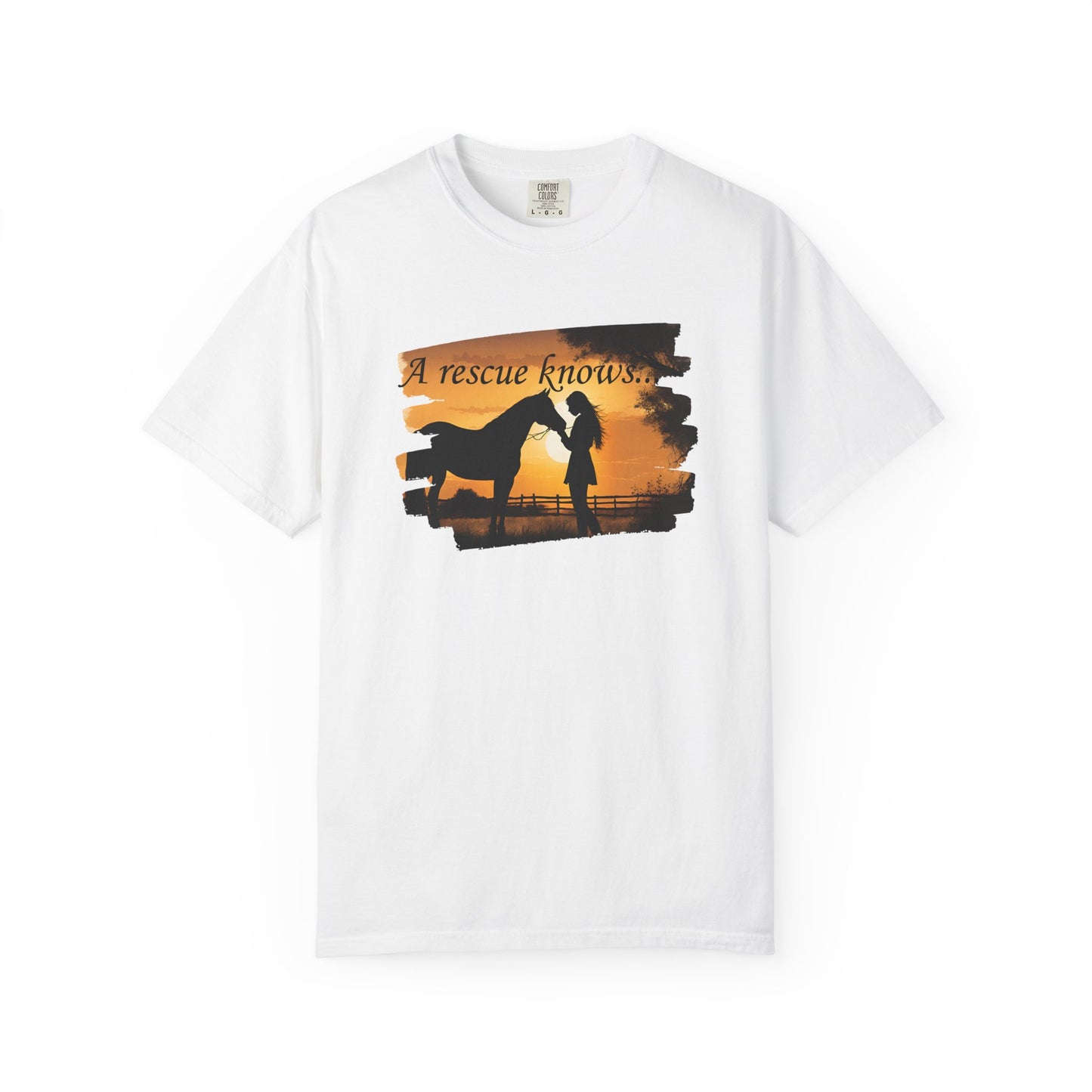 Comfort Colors Horse Rescue T-Shirt — "A Rescue Knows" Graphic Tee
