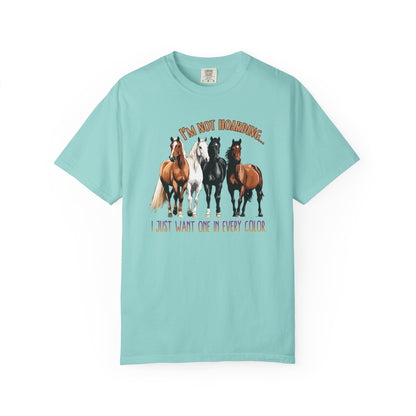 Comfort Colors Horse Lover T-Shirt — "It's Not Hoarding, I Just Want One in Every Color" Graphic Tee