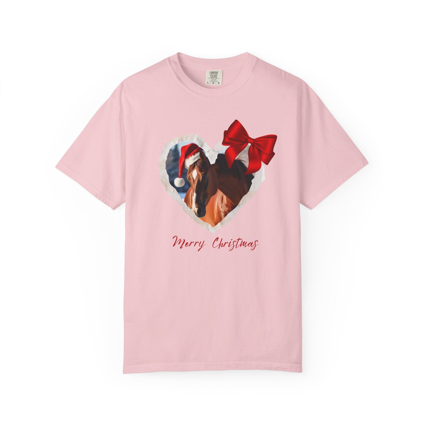 Comfort Colors Christmas Heart Photo T-Shirt — "Merry Christmas" Holiday Graphic Tee