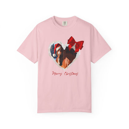 Comfort Colors Christmas Heart Photo T-Shirt — "Merry Christmas" Holiday Graphic Tee