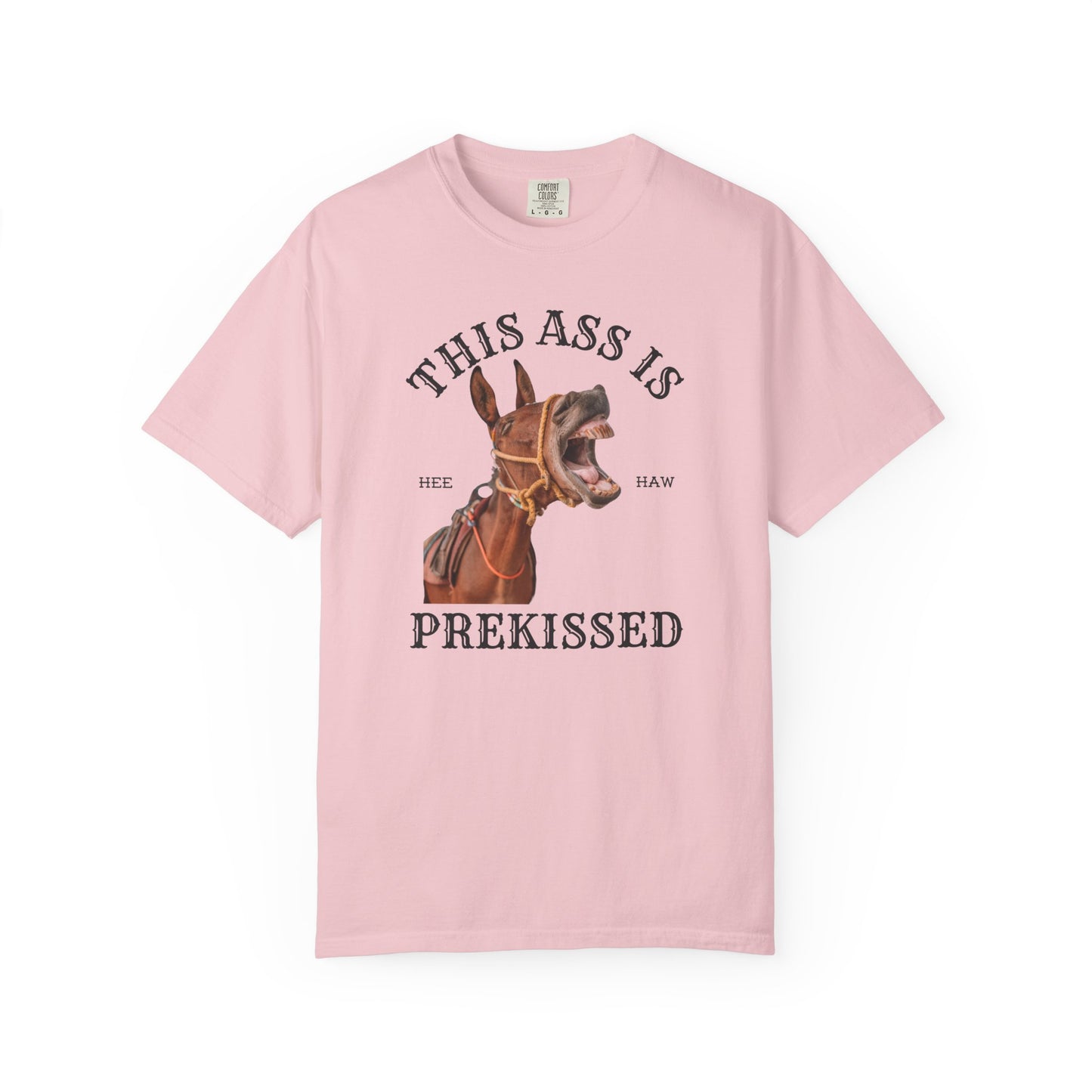 Comfort Colors Funny "This Ass Is Prekissed" Donkey T-Shirt — Humorous Animal Graphic Tee