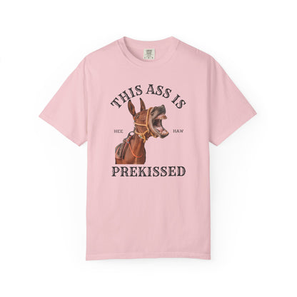 Comfort Colors Funny "This Ass Is Prekissed" Donkey T-Shirt — Humorous Animal Graphic Tee