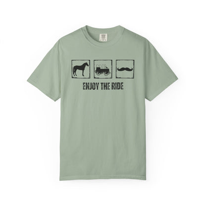 "Enjoy the Ride" — Horse, Hay Ride & Mustache Comfort Colors T-shirt