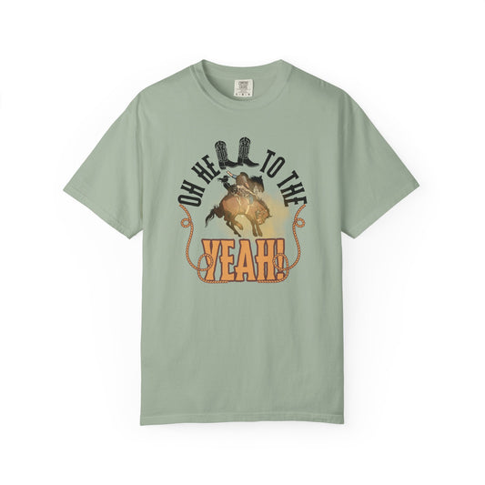 Comfort Colors 'Oh Hell To The Yeah!' Rodeo Bronco Rider Graphic T-Shirt