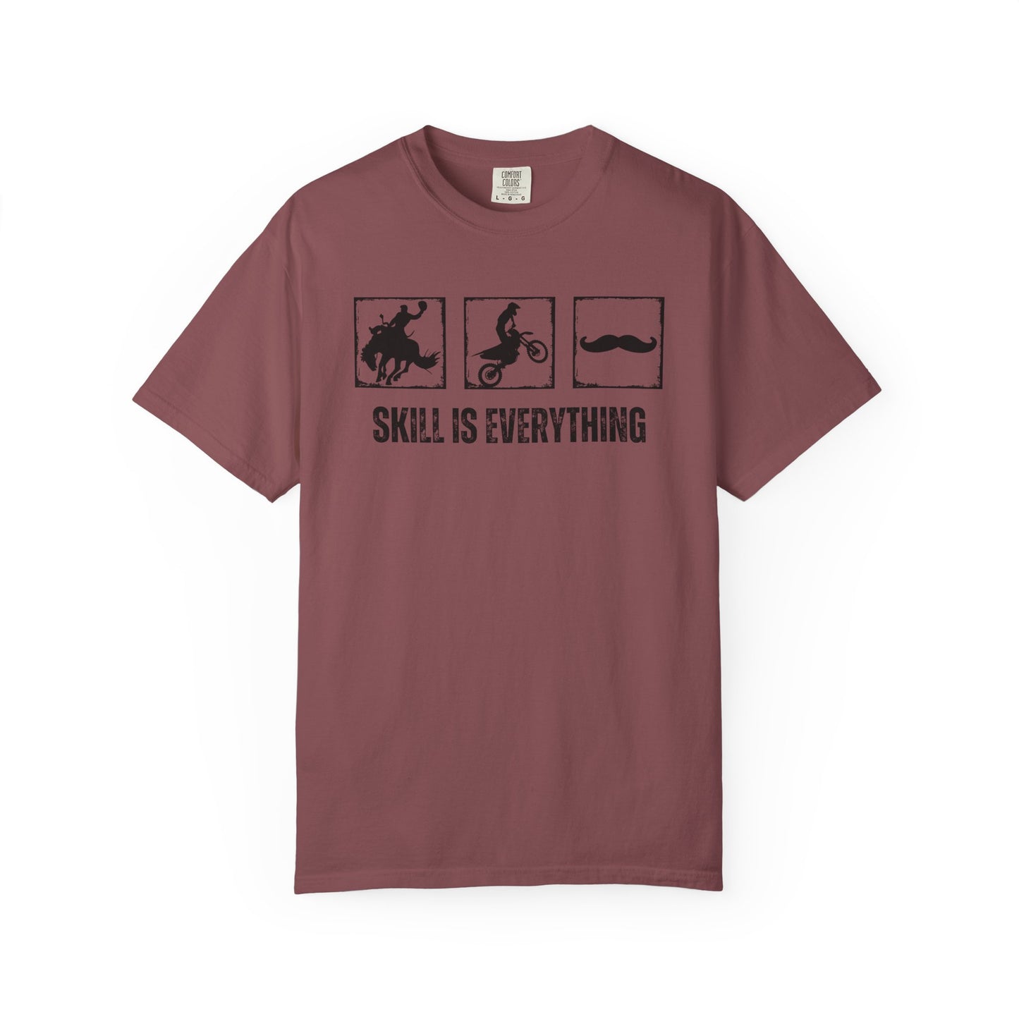 "Skill Is Everything" — Bronco, Motocross & Mustache Comfort Colors T-shirt