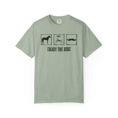"Enjoy the Ride" — Horse, Carriage & Mustache Comfort Colors T-shirt