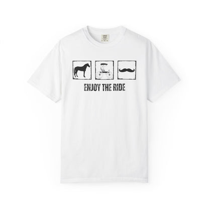"Enjoy the Ride" — Horse, Carriage & Mustache Comfort Colors T-shirt