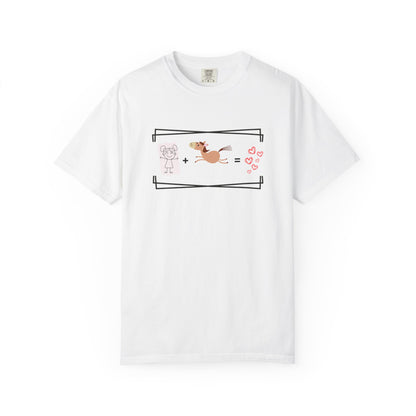Comfort Colors T-Shirt — Cute Horse + Girl Equation Graphic Tee (Love Hearts)