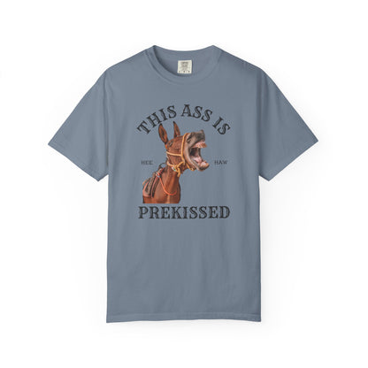 Comfort Colors Funny "This Ass Is Prekissed" Donkey T-Shirt — Humorous Animal Graphic Tee