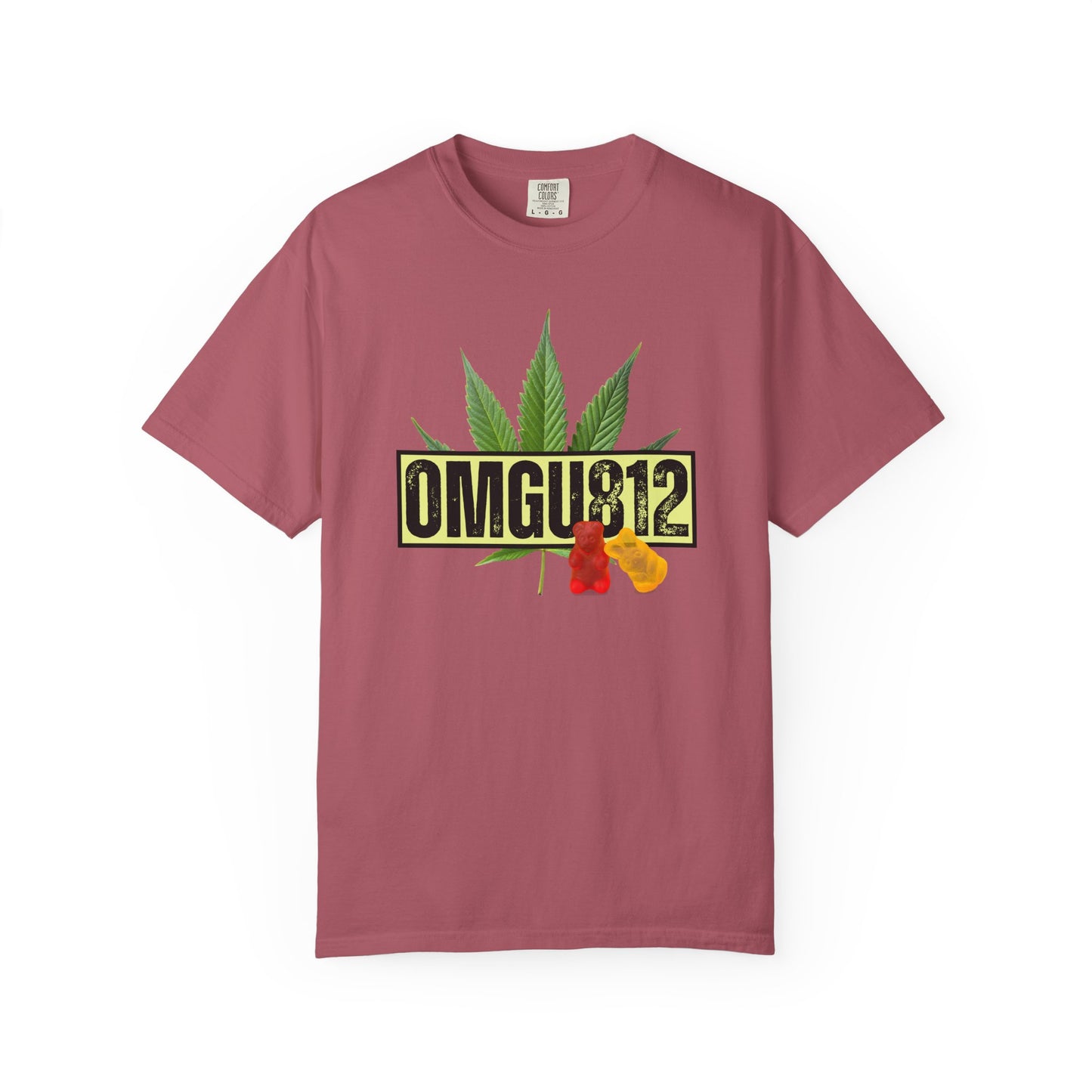 Comfort Colors "OMGU812" Graphic T-Shirt — Cannabis Leaf & Gummy Bears Design