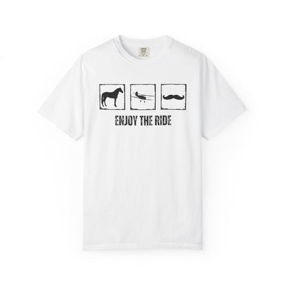 "Enjoy the Ride" — Horse, Airplane & Mustache Comfort Colors T-shirt