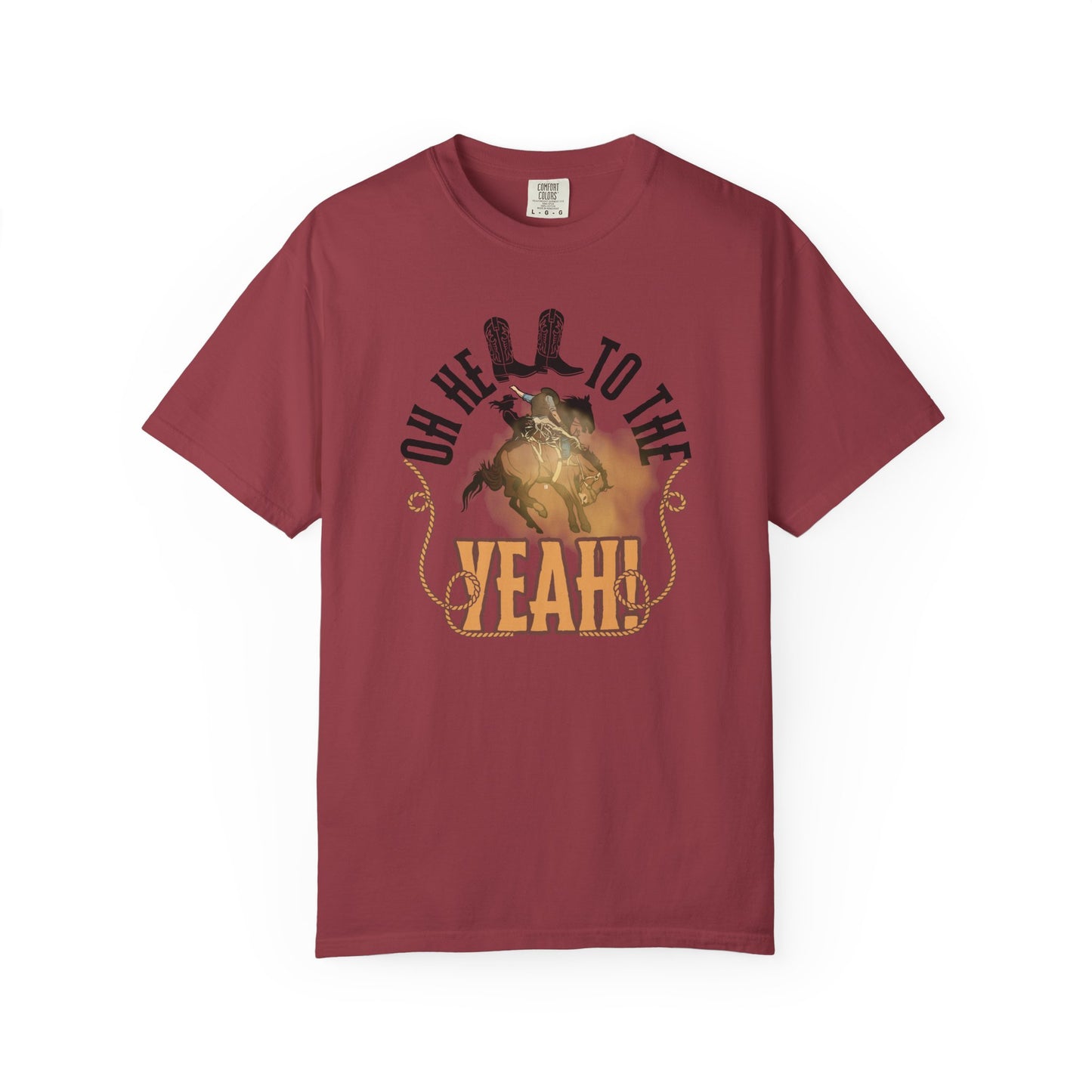 Comfort Colors 'Oh Hell To The Yeah!' Rodeo Bronco Rider Graphic T-Shirt