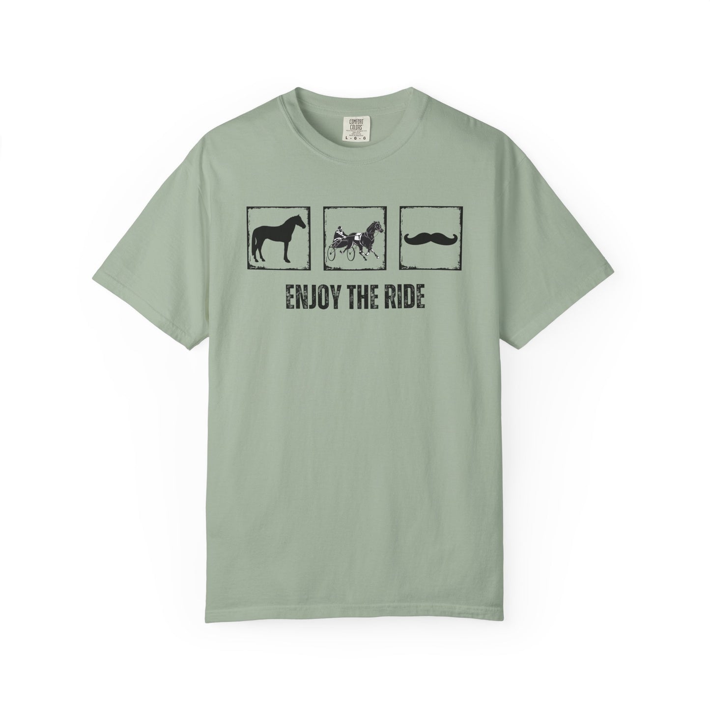 "Enjoy the Ride" — Horse, Trotter & Mustache Comfort Colors T-shirt