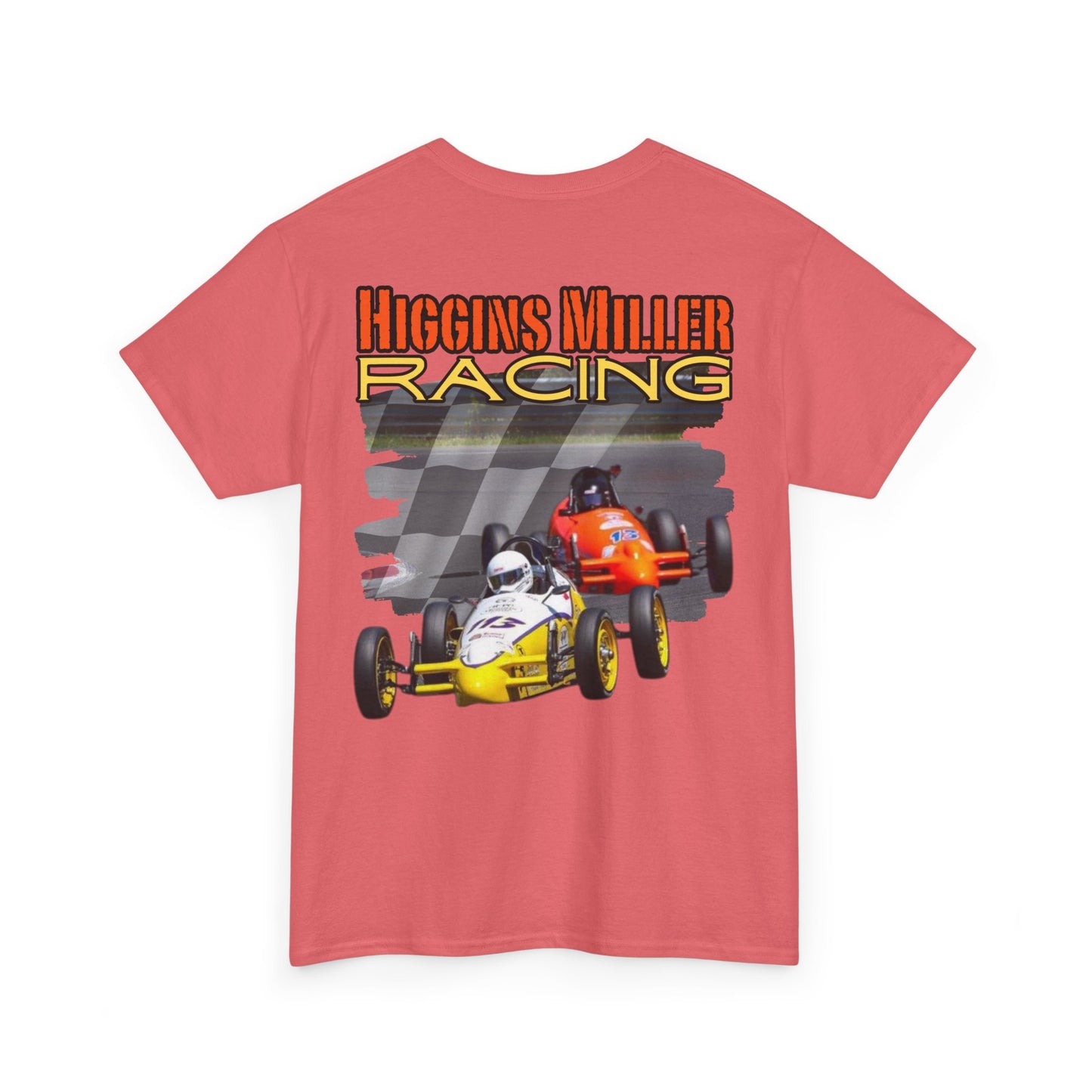High Res Higgins Miller checkered flag T, Racing Enthusiast Heavy Cotton Tee, Unisex Cotton Tee, Motorsport Tee, Gift for Dad, Racing Fan Apparel, Racing Event Shirt