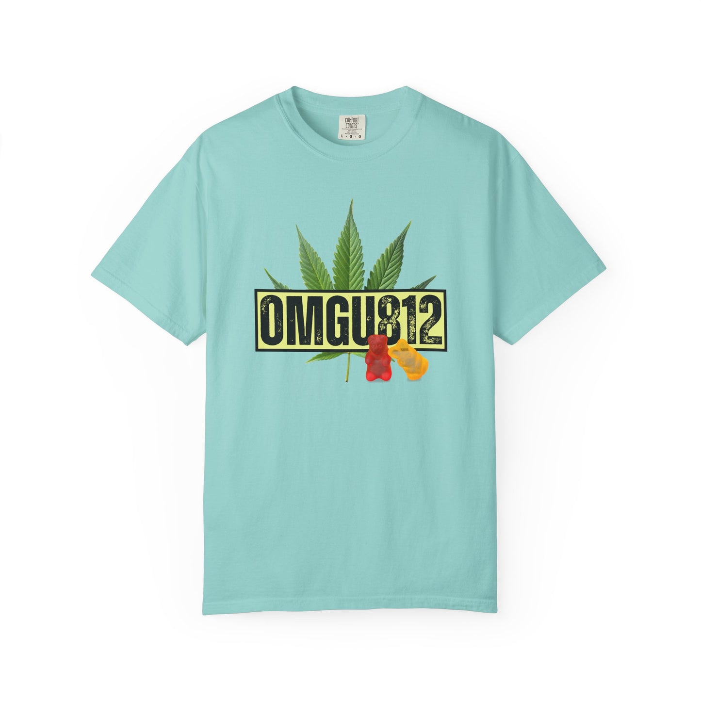 Comfort Colors "OMGU812" Graphic T-Shirt — Cannabis Leaf & Gummy Bears Design