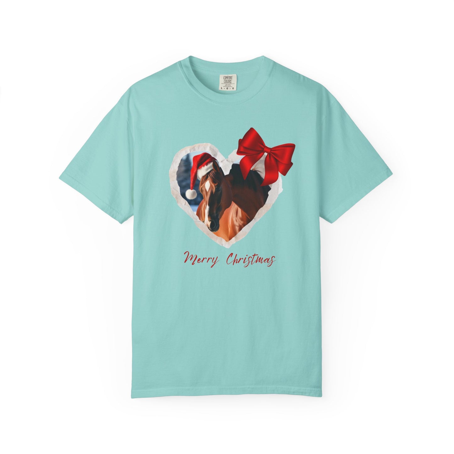 Comfort Colors Christmas Heart Photo T-Shirt — "Merry Christmas" Holiday Graphic Tee