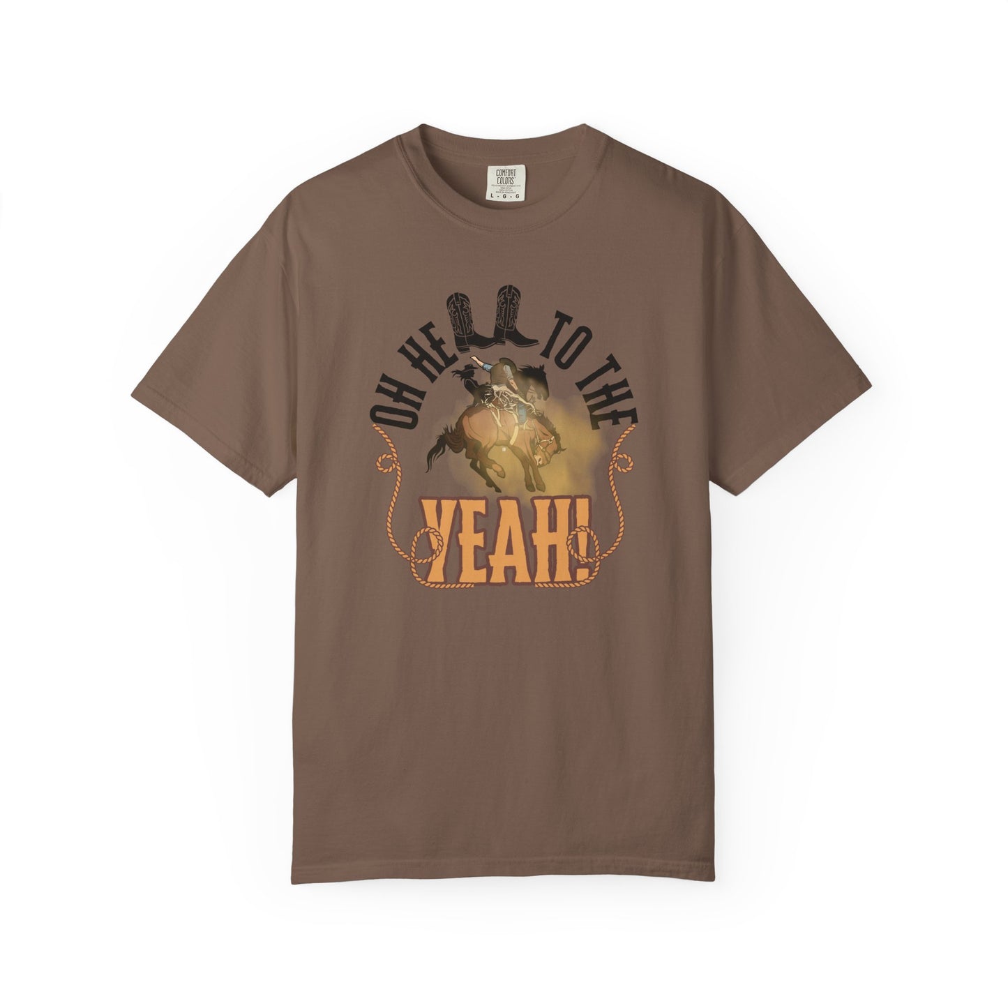 Comfort Colors 'Oh Hell To The Yeah!' Rodeo Bronco Rider Graphic T-Shirt