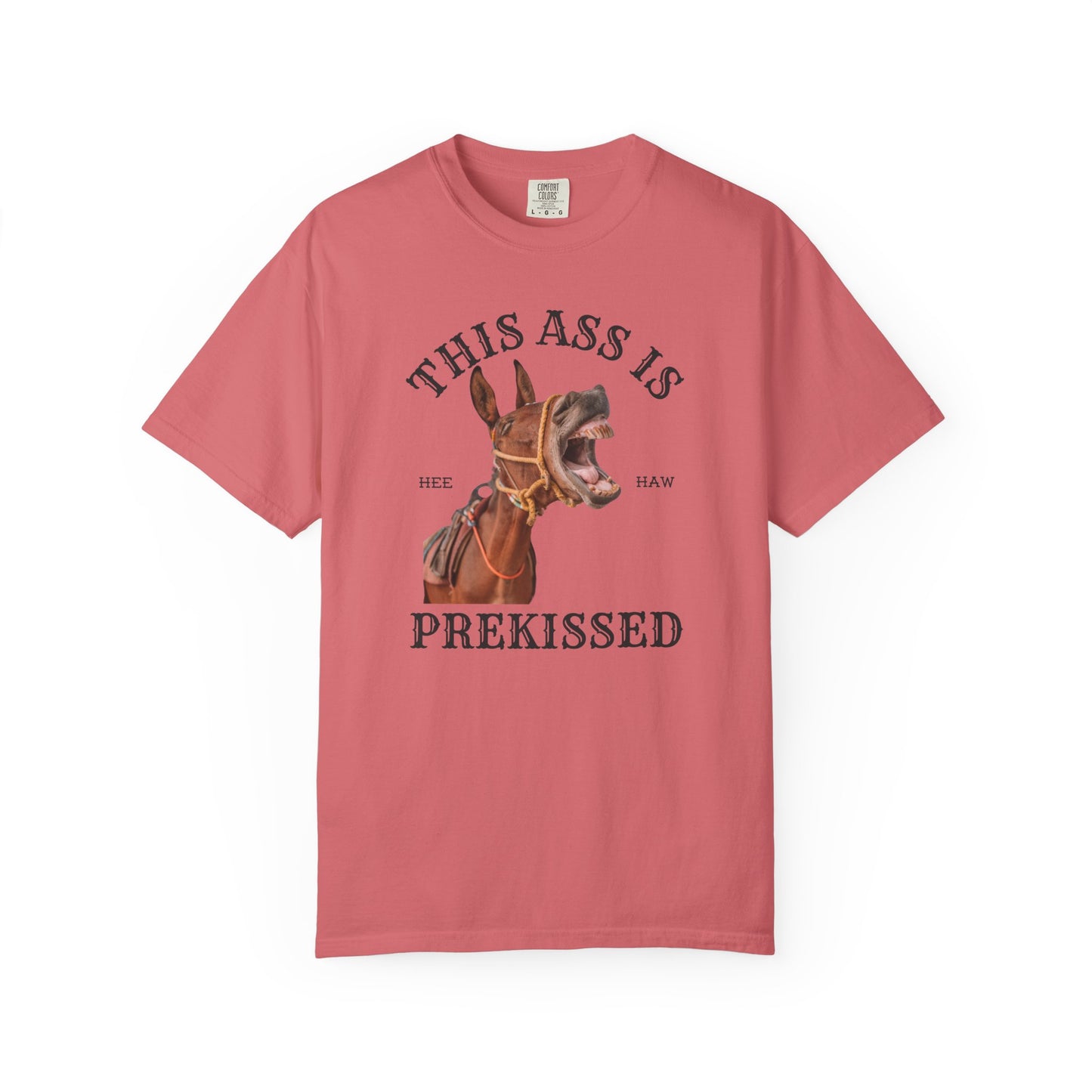 Comfort Colors Funny "This Ass Is Prekissed" Donkey T-Shirt — Humorous Animal Graphic Tee