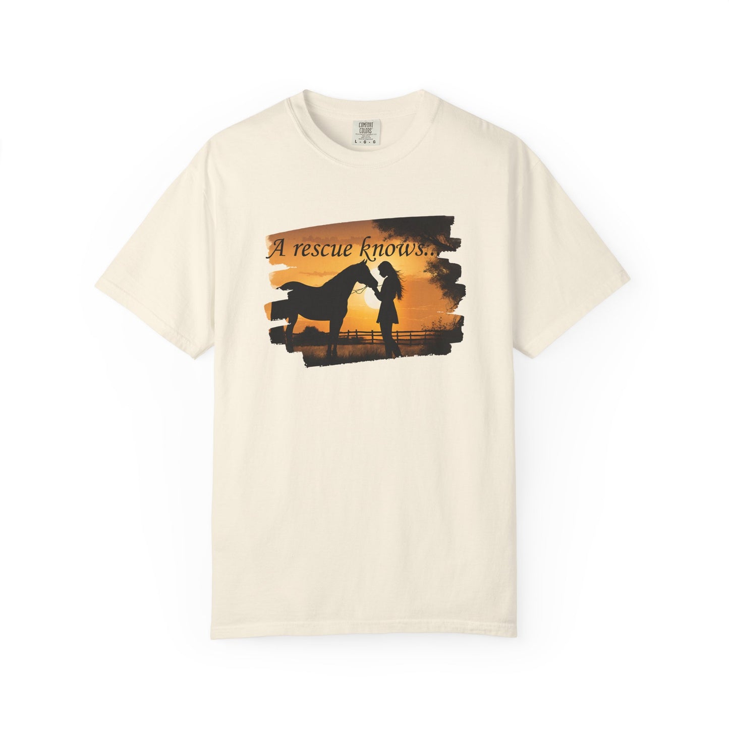 Comfort Colors Horse Rescue T-Shirt — "A Rescue Knows" Graphic Tee