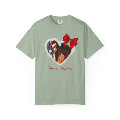 Comfort Colors Christmas Heart Photo T-Shirt — "Merry Christmas" Holiday Graphic Tee