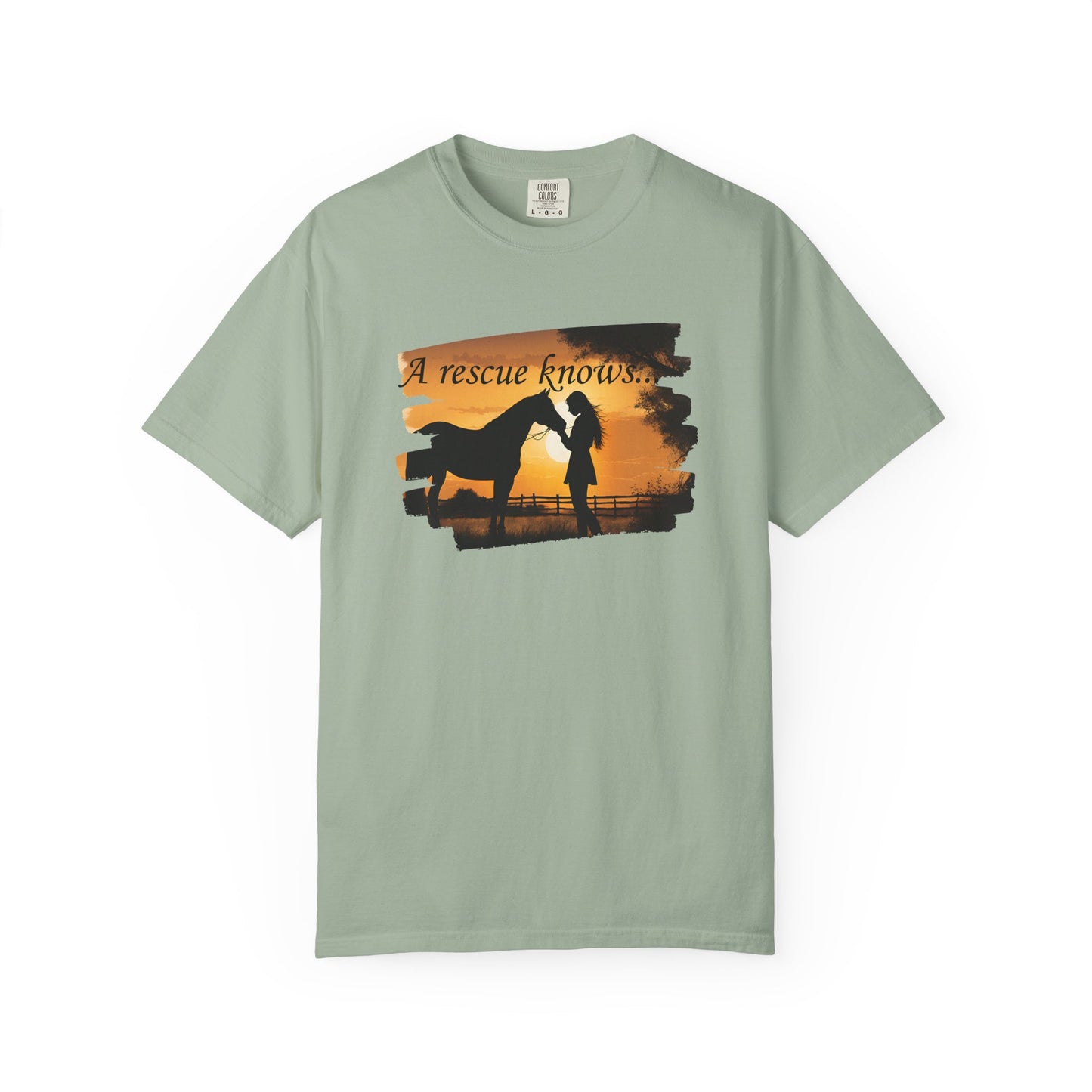 Comfort Colors Horse Rescue T-Shirt — "A Rescue Knows" Graphic Tee