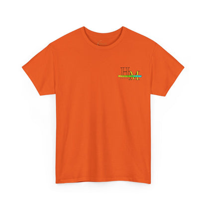 High Res Higgins Miller T with Crossed Flags, Racing-Themed Unisex Heavy Cotton Tee, Motorsports Shirt, Gift for Race Fans, Casual Wear, Unique Racing Apparel