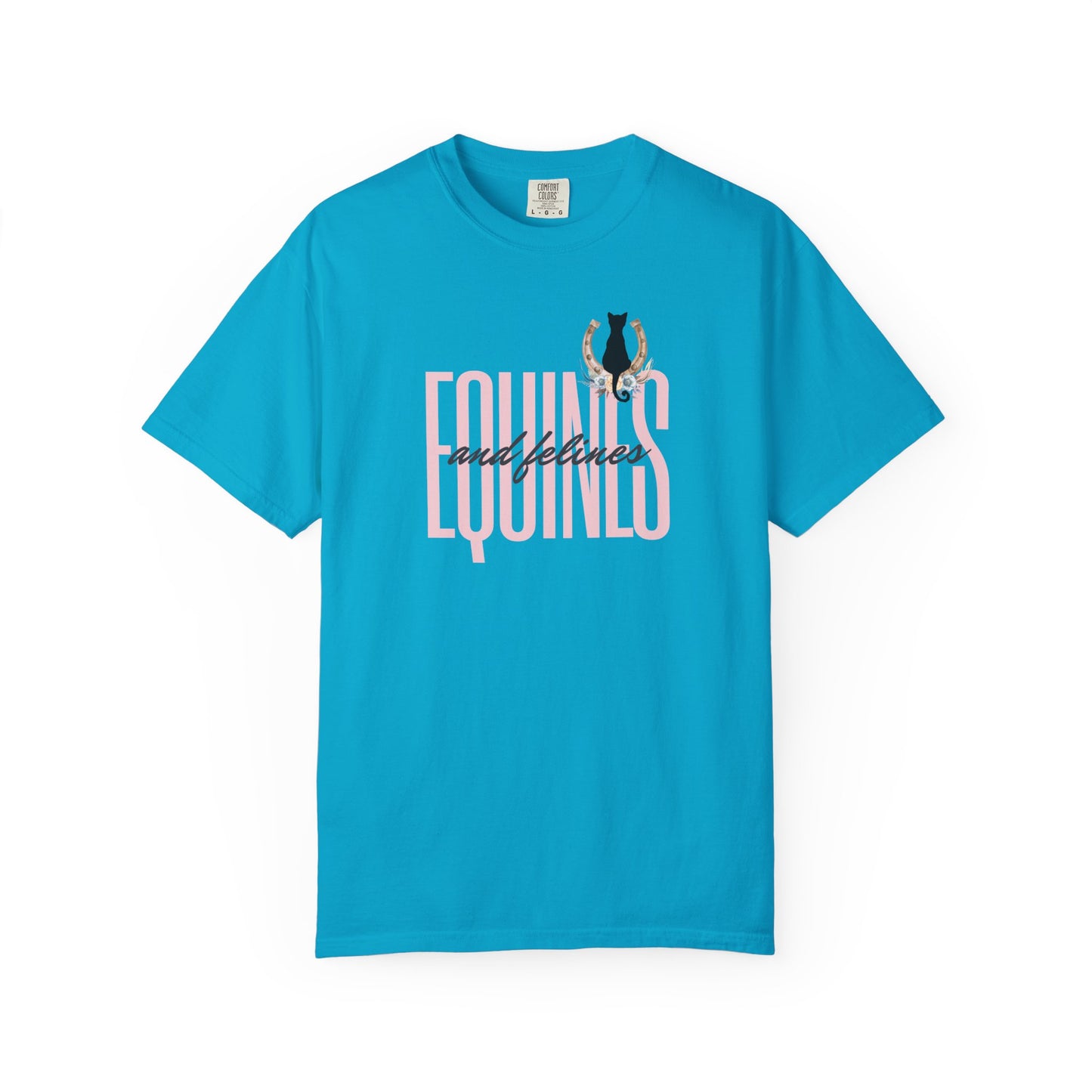 Comfort Colors Horse and Cat Lovers T-Shirt — “Equines and Felines” Cute Graphic Tee