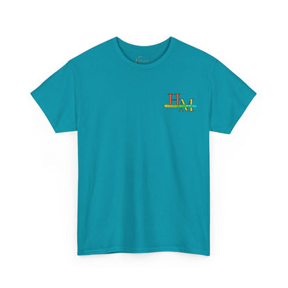 High Res Higgins Miller T with Crossed Flags, Racing-Themed Unisex Heavy Cotton Tee, Motorsports Shirt, Gift for Race Fans, Casual Wear, Unique Racing Apparel