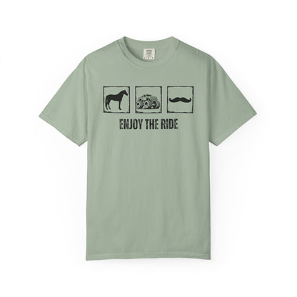 "Enjoy the Ride" — Horse, Monster Truck & Mustache Comfort Colors T-shirt