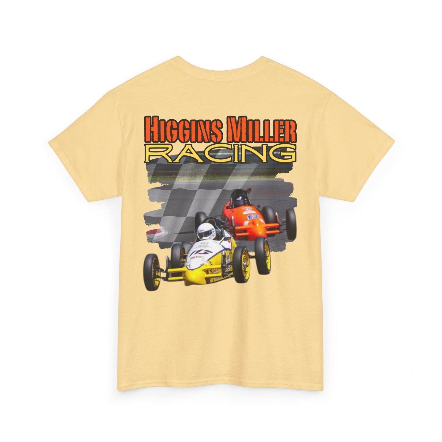 High Res Higgins Miller checkered flag T, Racing Enthusiast Heavy Cotton Tee, Unisex Cotton Tee, Motorsport Tee, Gift for Dad, Racing Fan Apparel, Racing Event Shirt