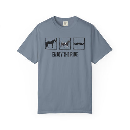 "Enjoy the Ride" — Horse, Trotter & Mustache Comfort Colors T-shirt