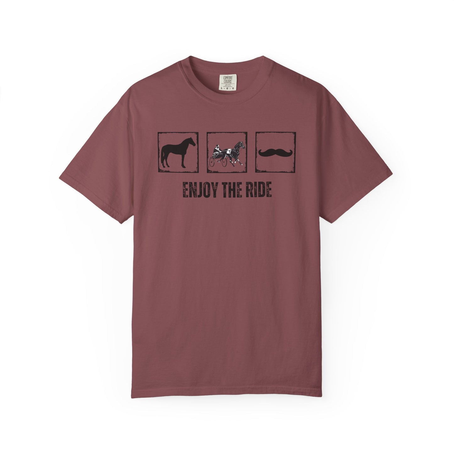 "Enjoy the Ride" — Horse, Trotter & Mustache Comfort Colors T-shirt