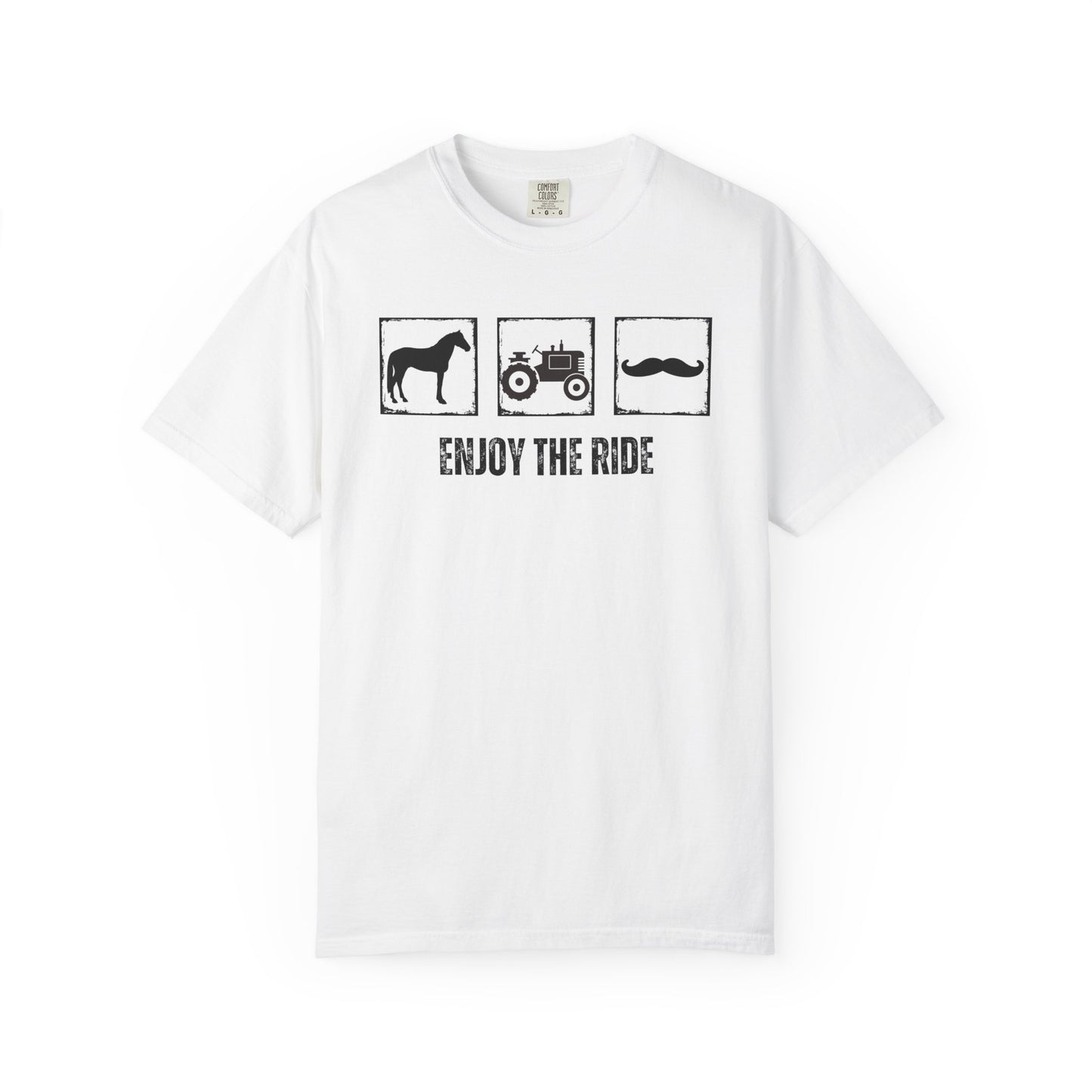"Enjoy the Ride" — Horse, Tractor & Mustache Comfort Colors T-shirt