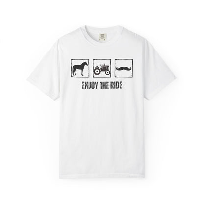 "Enjoy the Ride" — Horse, Tractor & Mustache Comfort Colors T-shirt