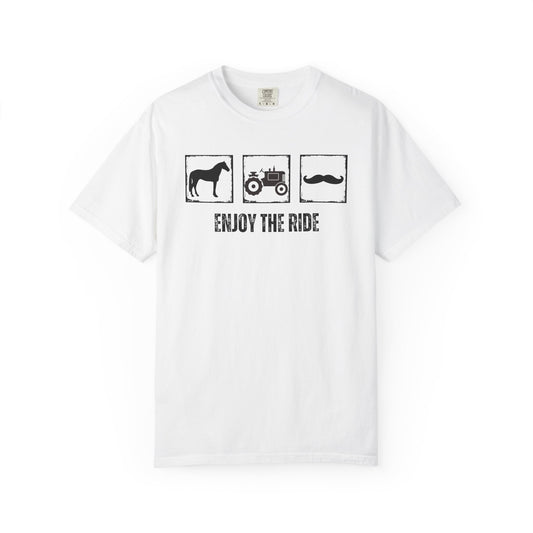 "Enjoy the Ride" — Horse, Tractor & Mustache Comfort Colors T-shirt